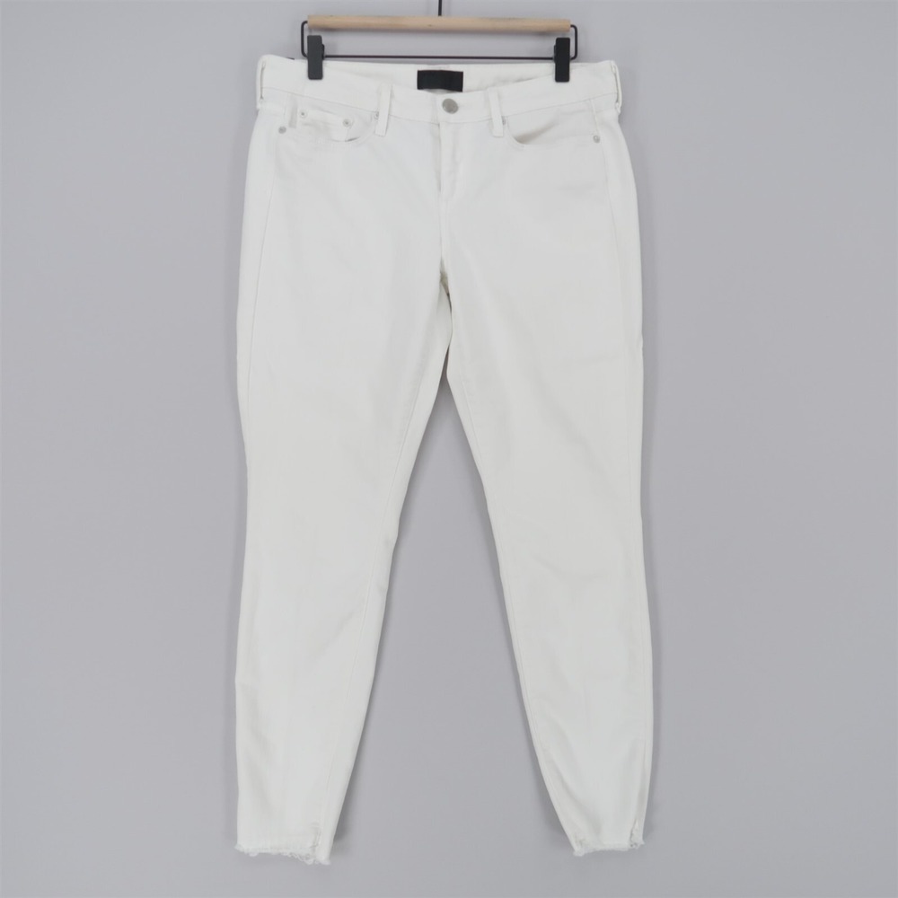 Vince Dylan Jeans Womens 29 White Ankle Skinny Raw Hem Stretch Zip Fly